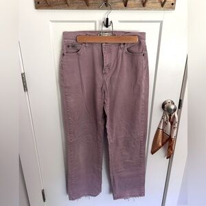 Lee Distressed Relaxed Straight Leg Jeans - Mauve